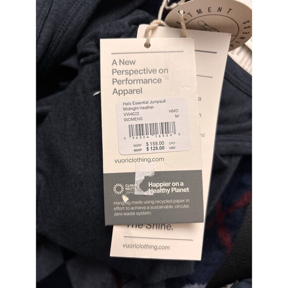 Vuori Women’s Halo Essential Jumpsuit Color Midnight Heather Sz Medium New $128 - Picture 2 of 2